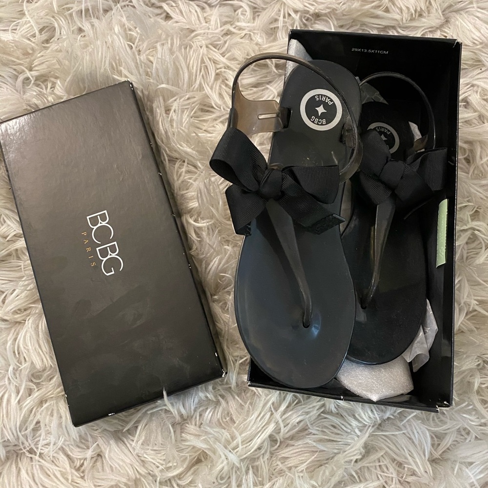 BCBG bow sandals